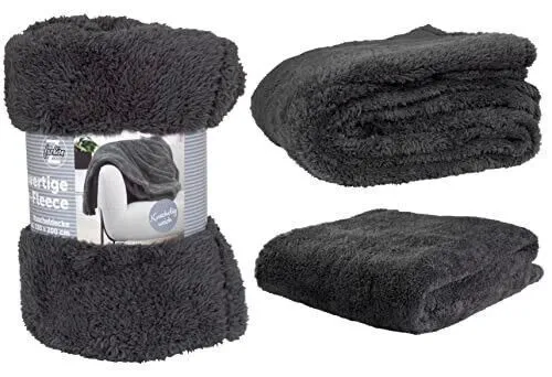 Teddyfleece Decke 150x200cm BEIGE Wohndecke Kuscheldecke weich Tagesdecke