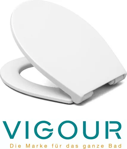 VIGOUR One WC-Sitz mit Absenkautomatik, weiß - WC-Sitz aus hochwertigem Duroplast mit Absenkautomatik, ideal für komfortable Nutzung und einfache Reinigung. Perfekt für jedes Badezimmer!
