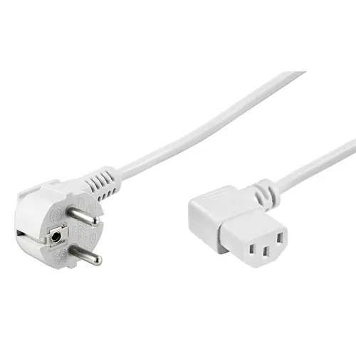 Goobay 93120 Kaltgerätekabel 5m - 90 Grad C13 Winkelstecker, ideal für beengte Platzverhältnisse und universell einsetzbar für TV, Laptop und Monitor