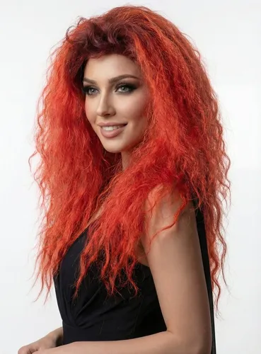 Metamorph Kostüm-Perücke Wilde Rote Mähne - Voluminöse, wild gelockte Perücke in verschiedenen Rottönen für einen auffälligen Look. Ideal für Karneval und Partys, mit hochwertigem Kunsthaar auf elastischem Netz für optimalen Tragekomfort.