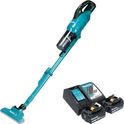 Makita DCL 286 FRM2 Akku Staubsauger 18 V - Bodenstaubsauger mit besonders leiser Betriebsweise und starkem Zyklonabscheider für effizientes Reinigen. Inklusive 2x 4,0 Ah Akku und Ladegerät, ideal für schwer zugängliche Bereiche.