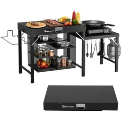 Warmounts Grilltisch Klappbar 110x45x75 cm – Multifunktionaler BBQ-Tisch für Outdoor & Garten