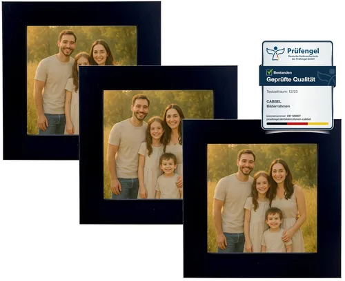 CABBEL Bilderrahmen MDF Holzrahmen Fotorahmen modern Collagen Foto Poster Galerie Wanddeko, für 3 Bilder (3 St), 10x15 cm Schwarz Wohnzimmer elegant Schmal Fotogalerie Schlafzimmer