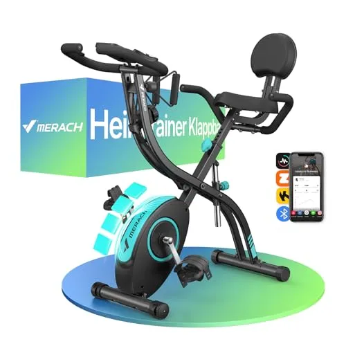 MERACH 4-in-1 Heimtrainer Fahrrad Klappbar mit LCD Monitor