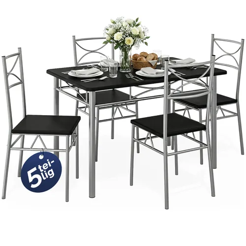 Casaria Essgruppe Paul, 5-tlg. – Moderne Sitzgruppe für Küche und Esszimmer