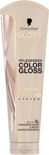 Schwarzkopf Gloss Supreme, Pflegendes Color Gloss Transparent (145 ml), intensives Glossing und Tiefenpflege mit 3x Bonding HaptIQ System, Haar Glossing hält bis zu 8 Haarwäschen