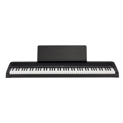 Korg B2 BK Digitalpiano Schwarz - 88 Tasten mit Natural Weighted Hammer-Tastatur, inkl. kostenloses Software Bundle und Notenpult für mobiles Musizieren