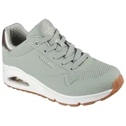 Skechers Uno Golden Air Damen Schnürer in Grün, Größe 38 - Schnürhalbschuh mit weichem Synthetik-Obermaterial und Air-Cooled Memory Foam Innensohle für hohen Tragekomfort. Ideal für lässige Styles und den Alltag.