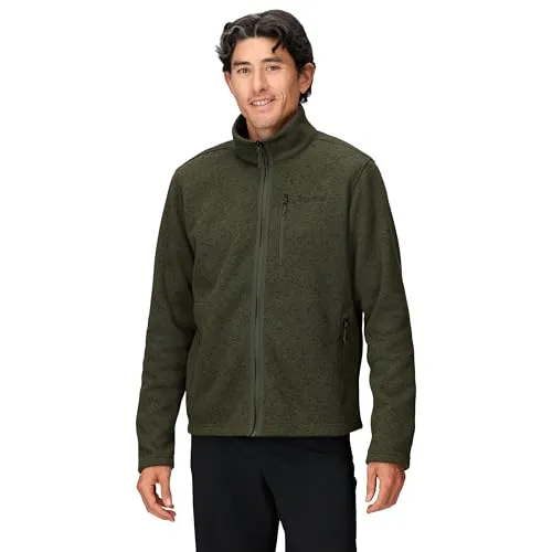 Marmot Drop Line Jacket nori heather (3547) S - Herren Outdoorjacke aus 100% recyceltem Polyester, mit DriClime-Kragen für optimalen Feuchtigkeitstransport und flach verarbeiteten Nähten für scheuerfreien Komfort. Ideal für Sport und Alltag.