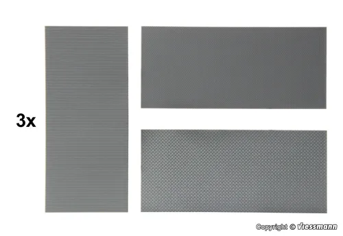 Kibri 11984 H0 - Riffel-, Warzenblech, Jalousien, 3 Stück GP231,48 €/qm NEU OvP