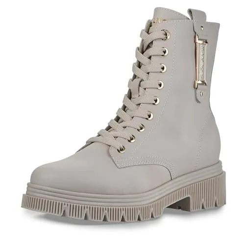 s.Oliver Schnürboots 100% vegan beige 41 EU - Wanderschuhe mit 3 cm Absatzhöhe, 100% veganem Kunstleder und weichem Fleece-Innenmaterial für optimalen Gehkomfort.