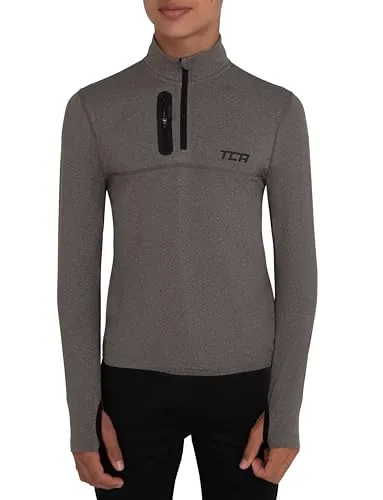 TCA Trainingsshirt Funktionsshirt Jungen Langarm - Fusion Pro Quickdry - Funktionsshirt für Jungen, atmungsaktiv und ideal für Outdoor-Aktivitäten, mit praktischem Quarter Zip Design für optimale Bewegungsfreiheit.