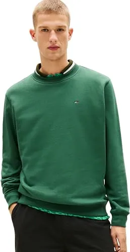 Tommy Jeans Herren TJM Reg S Flag Crew Dm0Dm20741 Pullover Sweatshirt, Grün (Shadow Pine), M