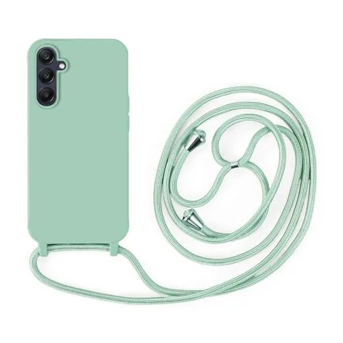 Handykette Kompatibel mit Samsung Galaxy A25 | Necklace Hülle mit Band, Handyhülle zum Umhängen | Case mit Handykordel, Stoßfeste Schutzhülle zum Umhängen Kordel | Mintgrün