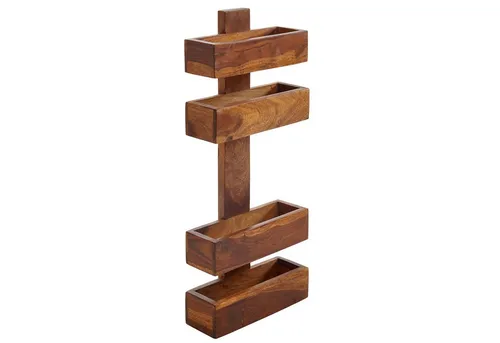 FINEBUY Zeitungsständer SuVa2484_1 aus Massivholz - Zeitungsständer im modernen Landhausstil mit 2 Ablagen, handgefertigt aus hochwertigem Massivholz, ideal für ein gemütliches Zuhause oder als Prospekthalter in Praxen.