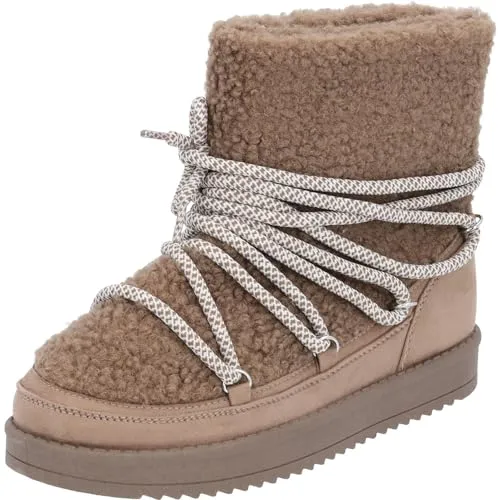 Palado Winterstiefel Damen Tigrias - modische Stiefel - warme gefütterte Boots - stylische Stiefeletten Grau UK7 - EU40