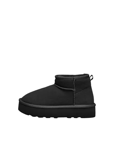 ONLY Sneaker - Trendige Wanderschuhe - Wanderschuhe aus synthetischem Wildleder mit kuscheligem Teddystoff-Detail, ideal für warme und bequeme Herbst- und Winterabenteuer.