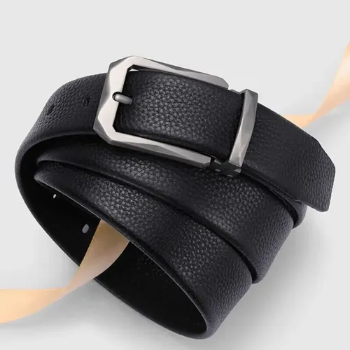 Echt Leder Gürtel 3.5 cm Herren Damen Ledergürtel bis 130 cm Kürzbar Schwarz