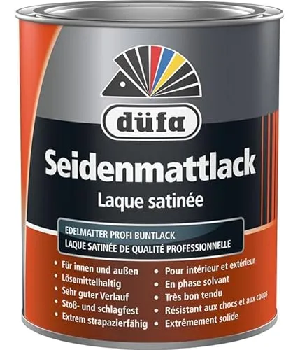 Düfa Seidenmattlack Reinweiß 750 ml - Hochwertiger weißer Seidenmattlack für eine edle Oberflächenbeschaffenheit, ideal für Möbel und Wände, langlebig und leicht zu verarbeiten.