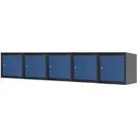 Produktbild PROREGAL Mega Deal 5x Schließfachwürfel Blocky Mit Zylinderschloss & 2 Schlüssel 40x40x40cm Anthrazit/Enzianblau