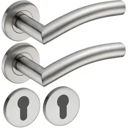 ID Dinkel Türgriff Edelstahl Türgarnitur Türdrücker Türbeschlag Türklinke Innentür Bad WC ELLA PZ Garnitur-SET