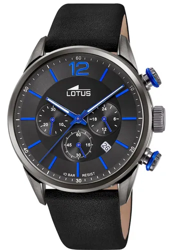 Lotus Herren Armbanduhr Chronograph 18687/3 - Armbanduhren mit 10 ATM Wasserdichtigkeit und leuchtenden Zeigern, ideal für stilbewusste Herren. Hochwertiges Lederarmband und robustes Edelstahlgehäuse sorgen für Langlebigkeit und Eleganz.