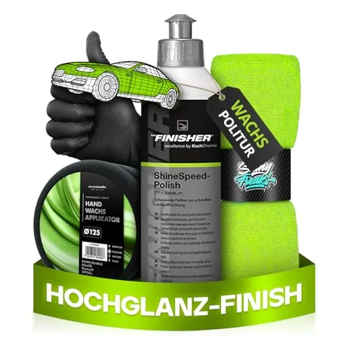 THE FINISHER by Koch Chemie ShineSpeedPolish (250ml) Hochglanz Autopolitur + Shiny Freaks Zubehör
