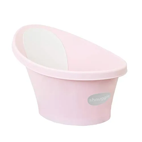 Shnuggle SBP-RSE-EUR Badewanne für Neugeborene bis 12 Monate mit Stöpsel am Boden, Rosa mit weißer Rückenlehne - 1,2 kg
