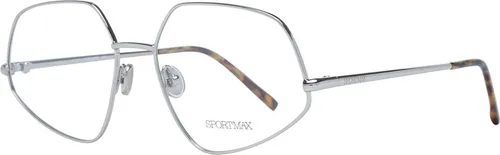 Sportmax Brille SM5010 016 55 Damen Grau - Damen Brillenfassung aus grauem Metall im eleganten Trapez-Stil, inklusive original Etui, ideal für einen modischen Look.