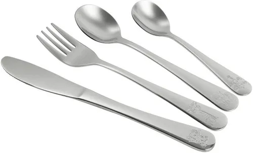 Nirosta Various Kinderbesteck-Set, 4-teilig, safari