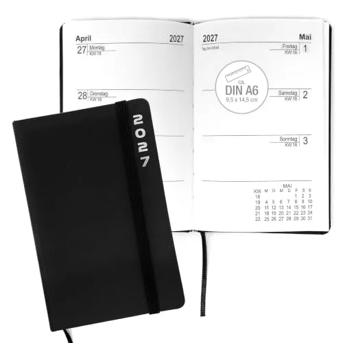 Taschenkalender 2027 A6 mit Gummiband