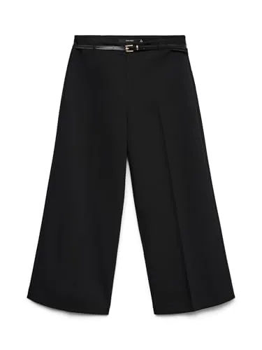 VERO MODA Vmelma Hw Wide Culotte Belt Pant Noos - Stylische Culotte - Entdecken Sie die Vero Moda Culotte mit weitem Beinschnitt und einem eleganten Gürtel. Ideal für vielseitige Outfits und bequem für den ganzen Tag.