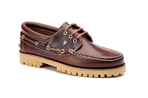Herren Bootsschuhe Authentic 3 Eye Classic | Braun Brown | Pull Up-Leder (42 EU)