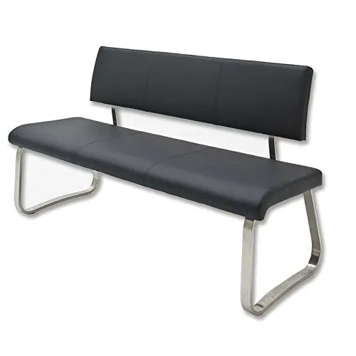 Livetastic Sitzbank Schwarz mit Rückenlehne in schwarz von Robas Lund