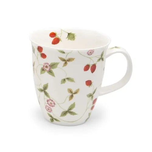 TeaLogic Becher Mirella 0,4 l - Fine Bone China Porzellan - Erdbeeren-Motiv