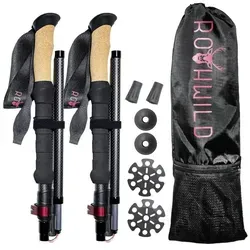Rothwild Platzhirsch Wanderstöcke – Ultraleichte Carbon Trekkingstöcke mit Korkgriff - Wanderstöcke für Damen & Herren, verstellbar von 105-125cm, bieten Stabilität und Gelenkschutz. Ideal für anspruchsvolle Trails, leicht und einfach zu verstauen.