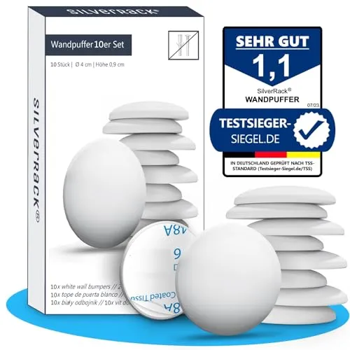 SilverRack® Türstopper Wand selbstklebend Weiß [10 Stück] von SilverRack