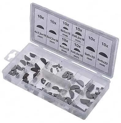 Federkeil-Sortiment, 80-teilig in Kassette, jeweils 10 Stück SW-Stahl S8064