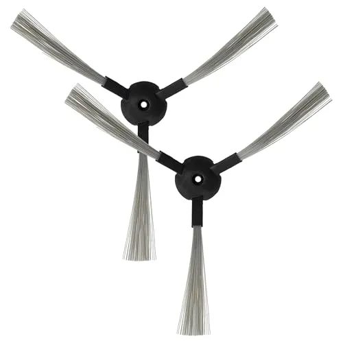 vhbw 2X Seitenbürste kompatibel mit Klarstein Saugroboter, Cleantouch Saugroboter - Reinigungsbürsten Set, schwarz/grau
