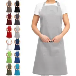 EllaTex Schürze Kochschürze Kellnerschürze Bistroschürze Küchenschürze Grillschürze Latzschürze 100% Baumwolle Damen / Herren / UNISEX, Far... - Silber
