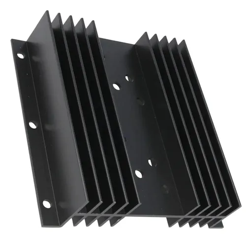 Kühlkörper mit Befestigungslaschen, 100x101x26mm, 2x TO-3, Alu schwarz eloxiert