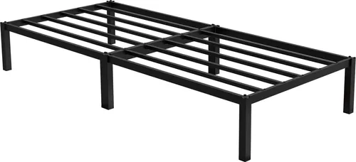 ML-Design Metallbett 90x200 cm, Schwarz - Robustes Metallbett mit stabilem Stahlrahmen und Lattenrost, ideal für Schlafzimmer und Gästezimmer, leicht montierbar und platzsparend.