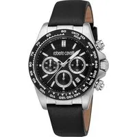 Roberto Cavalli RC5G135L0025 - Elegante Herren Uhr - Armbanduhren mit Chronograph-Funktion, wasserdicht bis 50 m und stilvolles Design aus Edelstahl und Leder für modebewusste Männer.