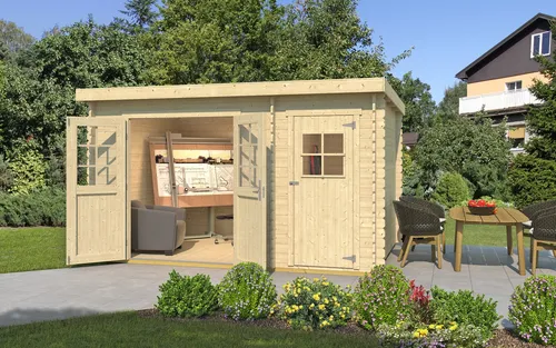 Weka Gartenhaus 254 Gr. 2, Natur, B390/H222/T296 cm