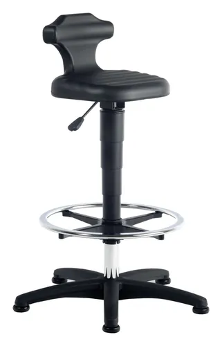 bimos Stehhilfe Flex 3 - Höhenverstellbar mit Rückenlehne - Bürostuhl mit rutschhemmender, drehbarer Sitzfläche und stufenlos verstellbarer Höhe von 51-78 cm. Ideal für ergonomisches Arbeiten, Made in Germany, 10 Jahre Garantie.