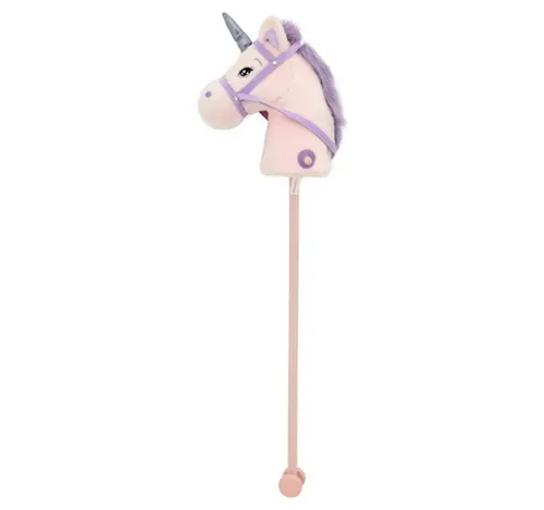 Sweety-Toys Steckenpferd Einhorn 10547 - Steckenpferd in rosa mit zwei Soundfunktionen, ideal für Kinder ab 3 Jahren. Inklusive Haltegriffen und Rollen aus Holz für sicheres Spielvergnügen.