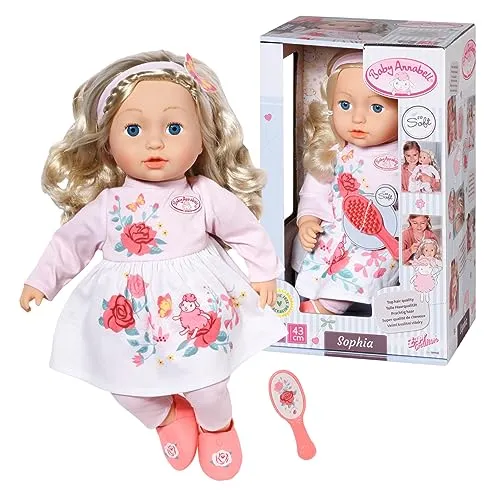 Zapf 709948 Baby Annabell Sophia 43cm - Die perfekte Spielpuppe für Mädchen - Puppen & -Spielsets, 43 cm große Baby Annabell Sophia, fördert kreatives Spielen und sorgt für emotionale Bindung.