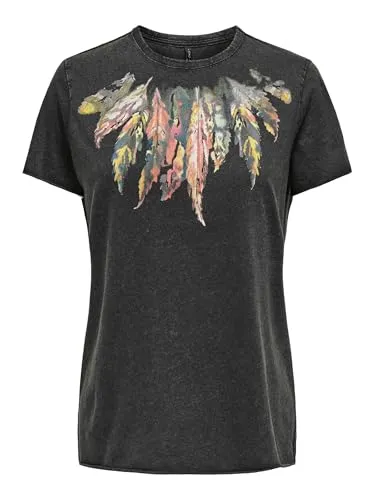 ONLY Damen Onllucy Life Reg S/S Top JRS Noos, Black, XS