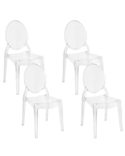 Produktbild BELIANI Esszimmerstuhl 4er Set Transparent Kunststoff