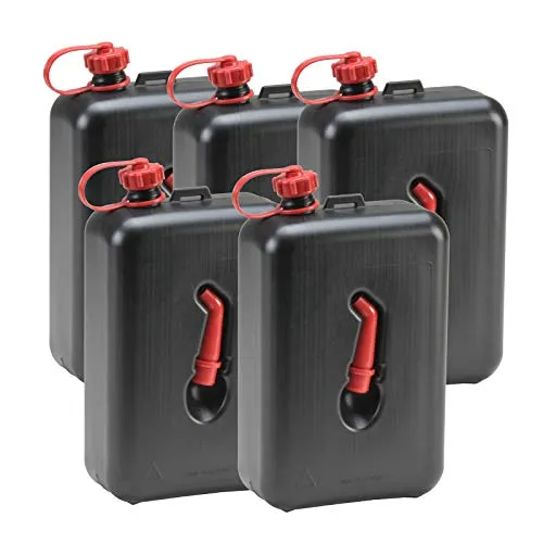 Hergestellt für BAUPROFI 5X Kraftstoff-Kanister 2 Liter schwarz 5er Set Motorrad-Kanister Benzinkanister